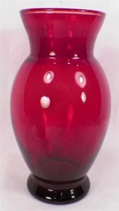 Royal Rubin Vase Anker Hocking Glas runde Basis ausgestellte Oberseite Mitte des Jahrhunderts Vintage - Bild 1 von 4