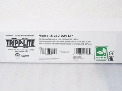 Tripp-Lite N250-024-LP 24-Port Cat6/Cat5 Low Profile Patch Panel Feed Thru [CTA] - Image 1 of 4
