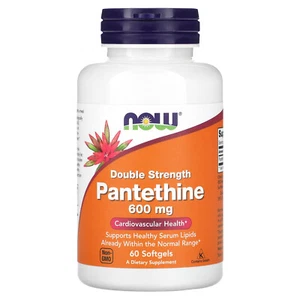 Now Foods Pantethine Double Strength 600 mg 60 Softgels GMP Quality Assured - Picture 1 of 3