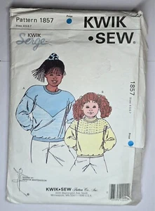 Kwik Sew Kid's Top/Jumper Size 4 to 7 UNCUT Paper Sewing Pattern - Picture 1 of 2