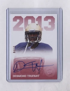 DESMOND TRUFANT 2013 PRESS PASS RED AUTO ROOKIE RC #4/15 - Picture 1 of 1