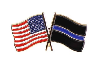 Pin de solapa bandera americana/línea azul policía patriótico EE. UU. - Imagen 1 de 1