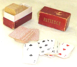 Rare Vintage West German Miniature Patience Playing Cards in Box 112 Cards c1950 - Picture 1 of 6