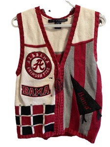 Birch Bros Vintage 90’s Alabama Crimson Tide Women’s Sweater Vest Size M Zip - Picture 1 of 6