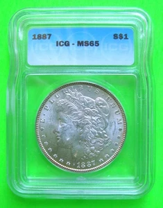 1887 MORGAN SILBER DOLLAR - ICG MS65 - STEMPELGLANZ BANKFRISCH genial - Bild 1 von 5