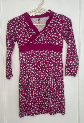 Vestido estilo envolvente floral magenta talla 8 Tea Collection Foto 1 de 4