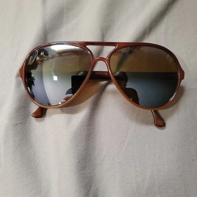 Vintage SUNCLOUD SC 20 Aviatot Style Golden Brown Sunglasses Made In France  WOW - Image 1 of 4