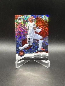 2021 Panini Mosaic Ja’Marr Chase RC NO HUDDLE SILVER NFL Debut Rookie Bengals - Picture 1 of 2