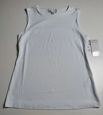 Camiseta sin mangas Nordstrom Rack esculpida capas joya cuello blanco hielo talla mediana nueva con etiquetas Foto 1 de 4