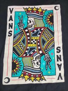 Camiseta Vans Hombre Mediana Negra Cuello Redondo Logotipo de Tarjeta de Poker Manga Corta 100% Algodón - Imagen 1 de 18