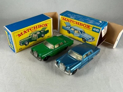 Matchbox #46C Mercedes 300E GREEN BODY & BLUE BODY HTF MIB - Image 1 of 4