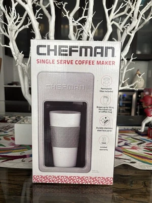 CHEFMAN Single Serve Coffee Maker Stainless Steel Black RJ14-M-S-GREY Tested EUC - Image 1 of 4