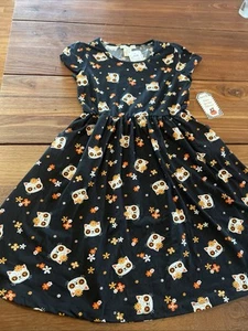 Emma & Elsa Halloween dress girls size 12 Black W/ Sugar skull Cats SS. E1 - Picture 1 of 8