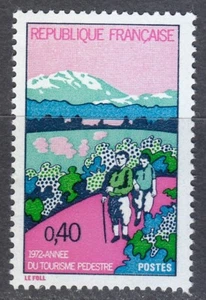 Frankreich 1972 postfrisch Mi 1803 1349 Jahr Tourismus. Wanderer.Berge** - Bild 1 von 1