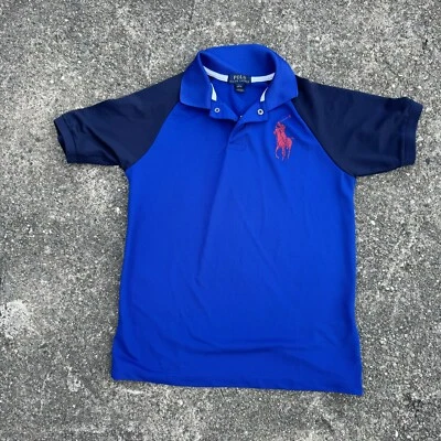 Polo Ralph Lauren Shirt Youth 14-16 Short Sleeve Large Blue Big Pony Logo 3 - Image 1 of 4