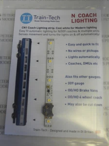 Train-Tech CN1 Coach Lighting Strip: Cool White For Traditional Lighting N Gauge - Picture 1 of 1