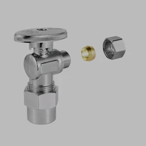 EFIELD 1/4TURN 1/2" CPVC X 3/8" OD COMPRESSION ANGLE STOP VALVE , LEAD FREE - Picture 1 of 3