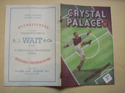 Crystal Palace v Gillingham 7.10.1950  Gills first season back in the league - Image 1 of 3