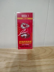 Jared Wylie Signed Autographed Acrylic Commemorative Week 7 Ticket KC Chiefs BAS - Picture 1 of 3