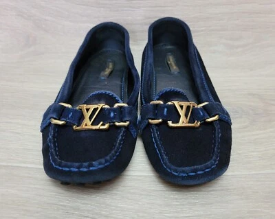 Auténticos mocasines planos Louis Vuitton azul real Oxford sin cordones talla 35,5 Foto 1 de 4