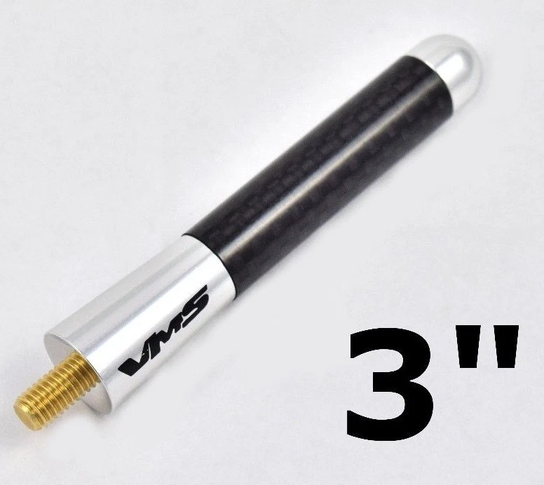 ANTENA RECHONCHA CORTA DE FIBRA DE CARBONO REAL PLATEADA 3" PARA FORD FOCUS FUSION 00-13  Foto 1 de 1