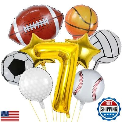9 шт. спортивные воздушные шары — футбол, баскетбол, бейсбол, волейбол, гольф - Изображение 1 из 4