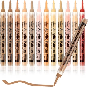 Acrylic Skin Tone Paint Pens 12 Skin Colors Art Markers for Birthday Party DIY C - Picture 1 of 7