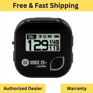 GolfBuddy Voice 2S+ Talking Handheld GPS Golf with Slope On/Off- Black/Silver - Picture 1 of 10