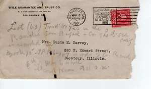 TITLE GUARANTEE AND TRUST CO., LOS ANGELES, CALIF 1916 FDC8099 - Picture 1 of 1