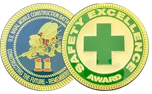 NMCB ELEVEN ~ SAFETY EXCELLENCE AWARD  ~ 1.75" - Picture 1 of 4