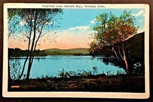 Winsted CT CT View of Highland Lake at Second Bay about 1938 - Picture 1 of 2