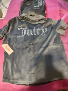 Juicy Couture GREY VELOUR NEW W/TAGS SIZE MEDIUM Pajama Set Luxurious - Picture 1 of 9