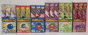 MILLIONS Chewy Sweets Tubes Boxes 12 X 6 Flavorful Choices Vegetarian Certified - Picture 1 of 29