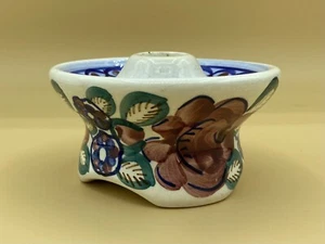 Fajans Polen Wioclawek 7303 Keramik Kerzenhalter Blumen einzeln (1) Crazing - Bild 1 von 8