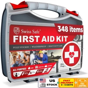 2-in-1 First Aid Kit Comprehensive Emergency Supplies Car Travel Home Camping US - Picture 1 of 8
