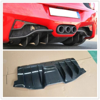 FOR FERRARI 458 ITALIA SPIDER CARBON FIBER REAR LIP BUMPER DIFFUSER V STY 10-15 - Imagen 1 de 4