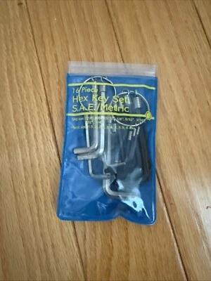 16 Piece Hex Key Set SAE 1/16- 1/4"/Metric 1.5mm-6mm Test Rite Products - Image 1 of 3