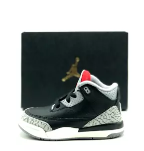 *NEW* TODDLER Baby NIKE AIR JORDAN 3 RETRO (TD) BLACK/RED-GREY (DM0968 010) 👍 - Picture 1 of 7