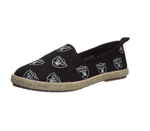 FOCO NFL Women's Oakland Raiders Espadrille Canvas Shoe Cover