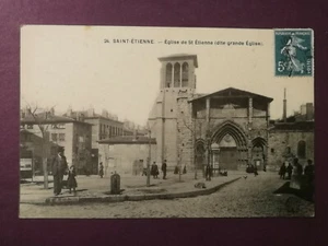 CPA 42 SAINT ETIENNE- Eglise de St Etienne (dite grande Eglise) Animée - Imagen 1 de 2