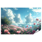 islandburner Premium Poster Ein riesiges Feld ppiger rosa Blumen erstreckt sich