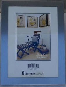 Brushed Chrome Finish 5" by 7" Photo Frame - Table Top or Hang - BRAND NEW - Picture 1 of 1