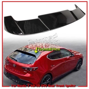 19-25 Fit For Mazda 3 4th Hatchback DTO Rear Roof Trunk Spoiler Painted Black - Picture 1 of 5
