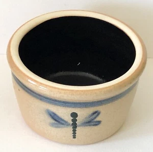 Vintage SHADOWLAWN Stoneware Pottery Delavan WI Salt Glaze SMALL DRAGONFLY BOWL - Picture 1 of 7
