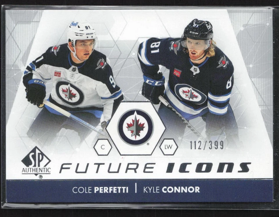 2022-23 SP Authentic Future Icons #FI-32 Cole Perfetti/Kyle Connor 112/399 Jets - Image 1 of 3