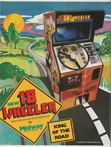 Volantino pubblicitario gioco arcade camionista 18 ruote Midway Bally 1979 - Foto 1 di 2