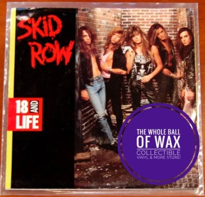 Skid Row - 18 And Life / Midnight Tornado 45 NEAR MINT 1989 - Image 1 of 4
