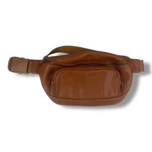 Kibou Vegan Leather Baby Diaper Bag Fanny Pack Brown W/ Changing Pad - Picture 1 of 7