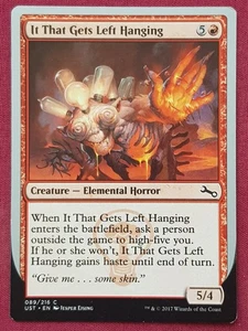 Magic The Gathering UNSTABLE IT THAT GETS LEFT HANGING red card MTG - Picture 1 of 2