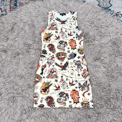 Ed Hardy Tattoo Mini Dress size small - image 1 of 4